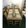 2m Reclaimed Teak Mexico Dining Table with 6 Santos Chairs - 0